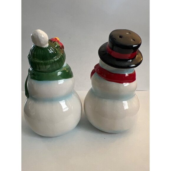 Vintage Publix 2005 Snowman Salt & Pepper Shaker Set Ceramic Christmas Decor E2 - Picture 2 of 3